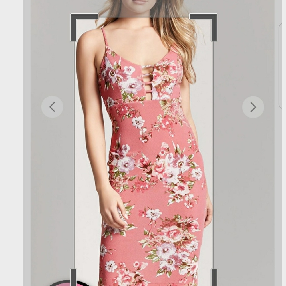 Floral Print Ladder Cutout Dress - Picture 2 of 3
